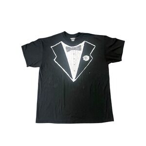 Mens TUXEDO T-Shirt- XL Handmade Painted Groom Funny Rehearsal Dinner‎ Groomsmen